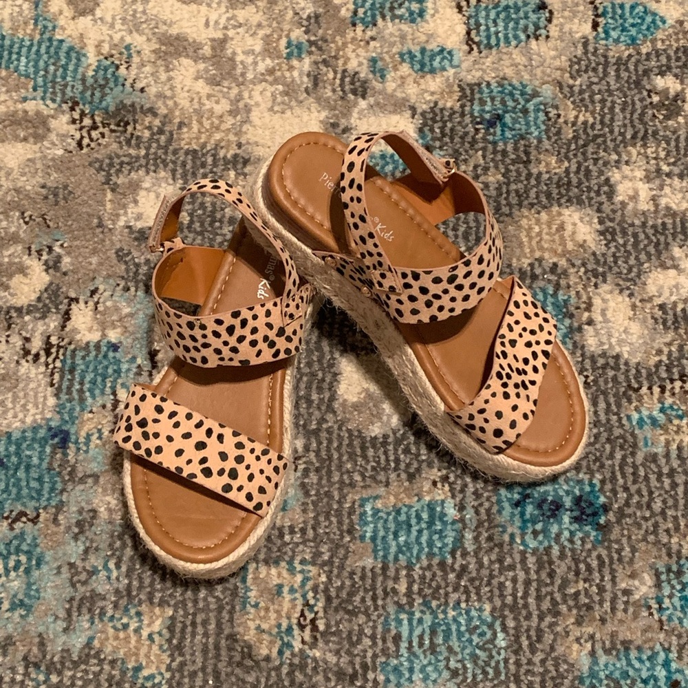 Girls Pierre dumas leopard espadrille sandals